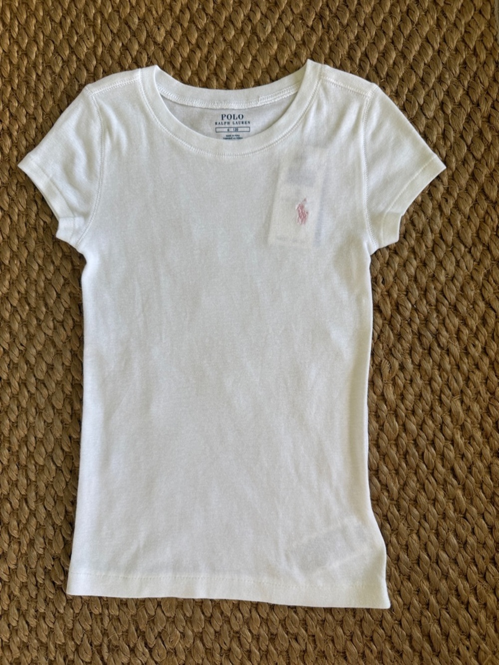 Polo by Ralph Lauren Girls Short Sleeve Tee with Pink Pony Logo  White NWT sz 6 - Picture 9 of 10